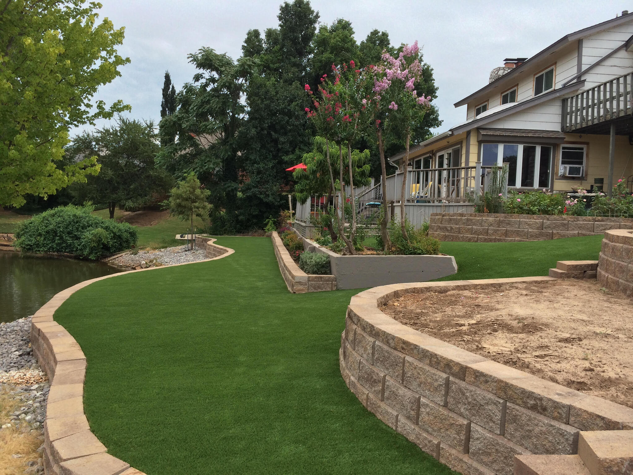 Lake home artificial grass