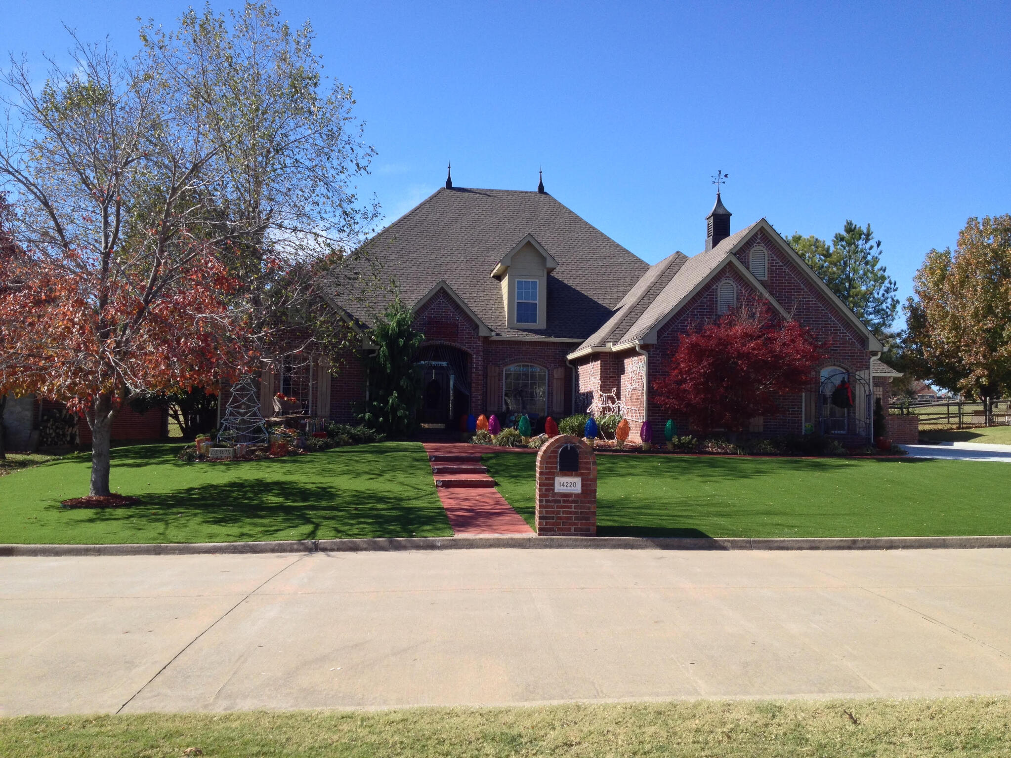 Christmas synthetic grass