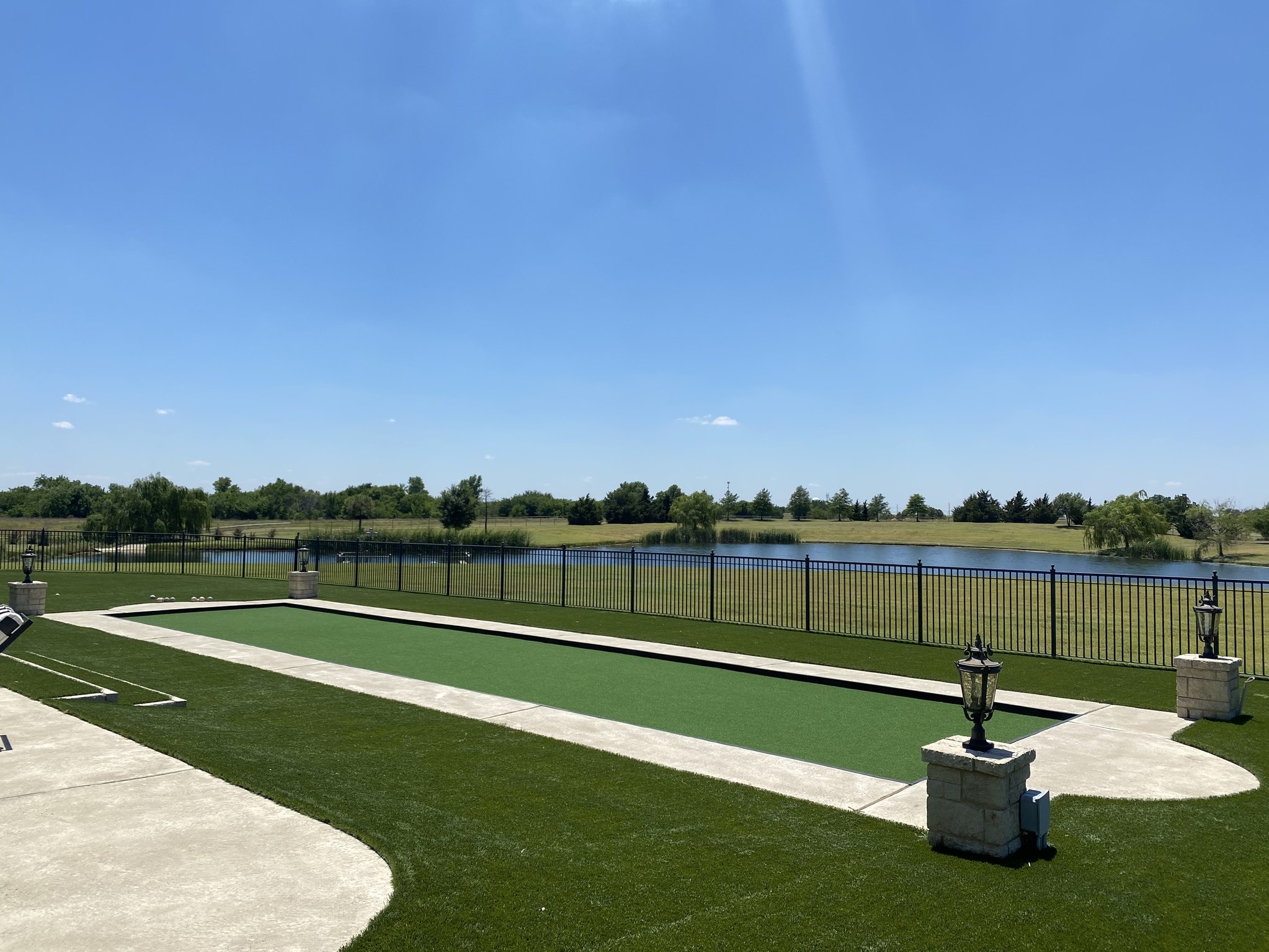 synthetic turf bocce ball court