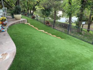 artificial grass on a slope